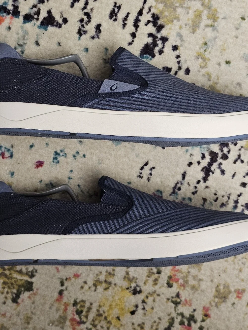OluKai Lae'ahi Lole Slip On Sneakers Men's Size 11 Blue Canvas Gum Drop-in Heel